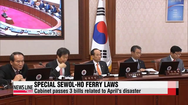Cabinet passes 3 special bills related to April's ferry disaster