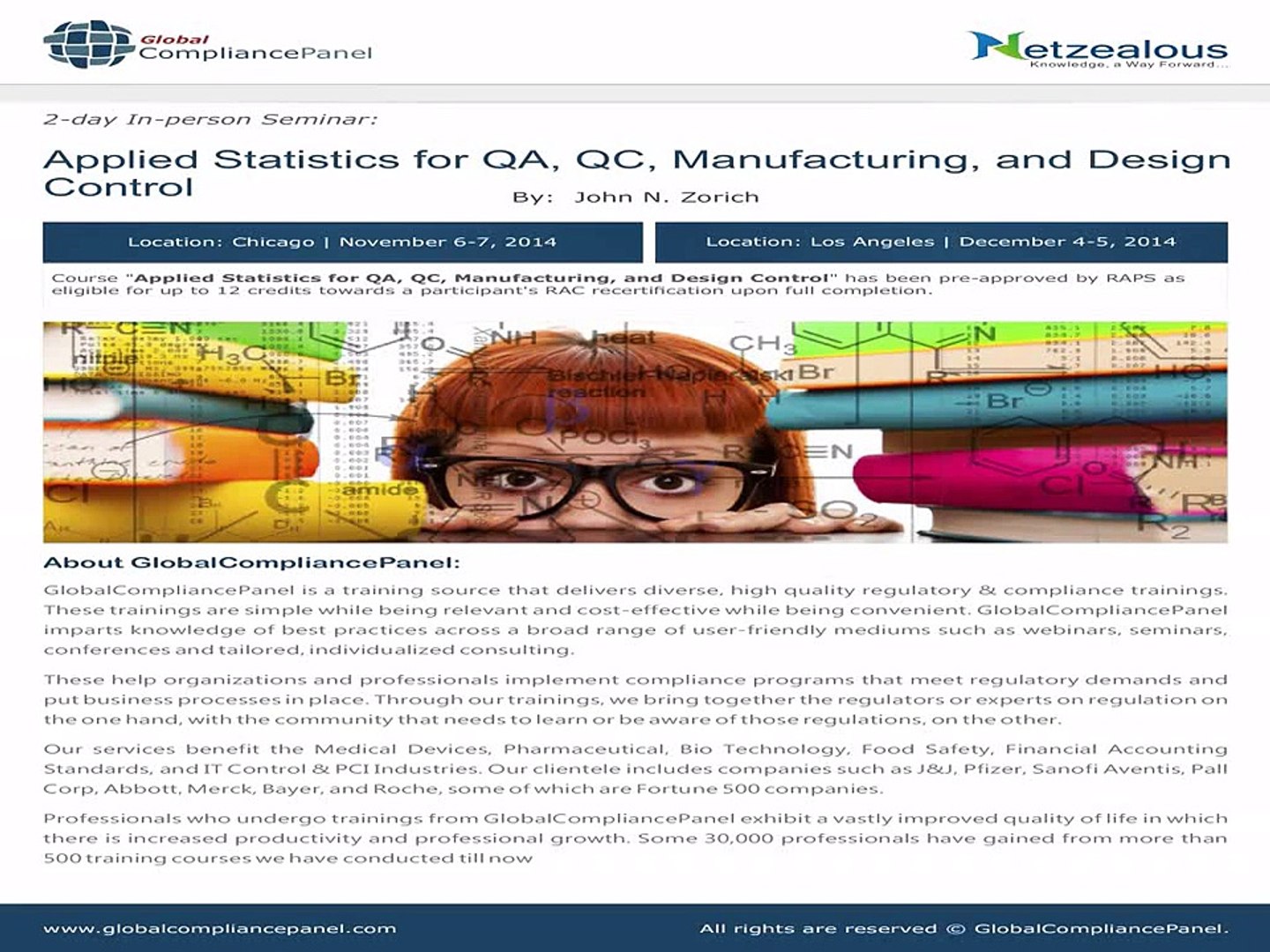 ⁣Applied Statistics for QA, QC, Manufacturing, and Design Control - GlobalCompliancePanel