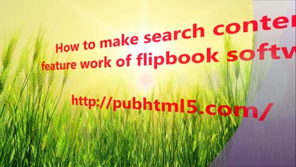Video Tutorial - How to make search content feature work of flipbook software?
