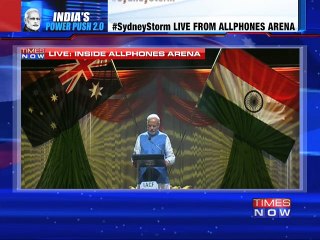 Narendra Modi's speech at Sydney's Allphones Arena - Part 1