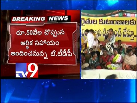 TDP stages dharna at Indira park to support farmers families