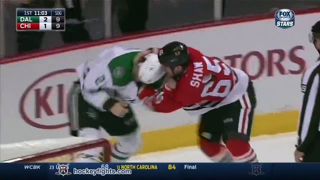 Bagarre en Hockey sur glace : Antoine Roussel vs Andrew Shaw Nov 16, 2014