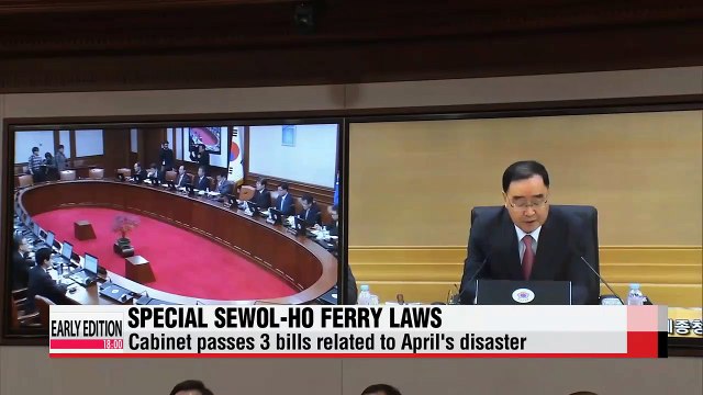 Cabinet passes 3 special bills related to April's ferry disaster