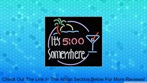 ITS 5:00 SOMEWHERE MARGARITA GLASS NEON LIGHT BEER PUB BAR BILLIARDS GAMEROOM SIGN LARGE 24