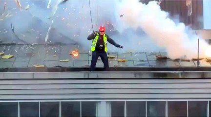 Safety Line Saves Demolition Worker