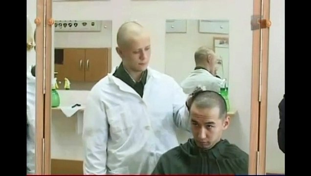russian army recruits clipper shaved