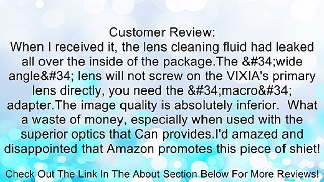 Professional 58mm Lens Kit for Canon VIXIA HF G10, HF G20, HF G30, XA10, XA20, XA25 Camcorders: Includes 0.45x High Definition Wide Angle Lens, 2.2x Telephoto HD Lens, 3 Piece Multicoated Filter Kit (UV,CPL,FLD) 4 Piece Macro Close Up Lenses (Diopters +1+