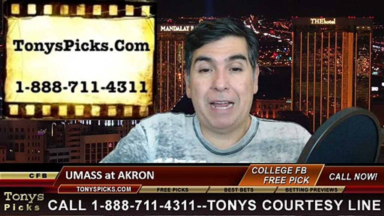 Akron Zips vs. Massachusetts Minutemen Free Pick Prediction NCAA College Football Odds Preview 11-18-2014