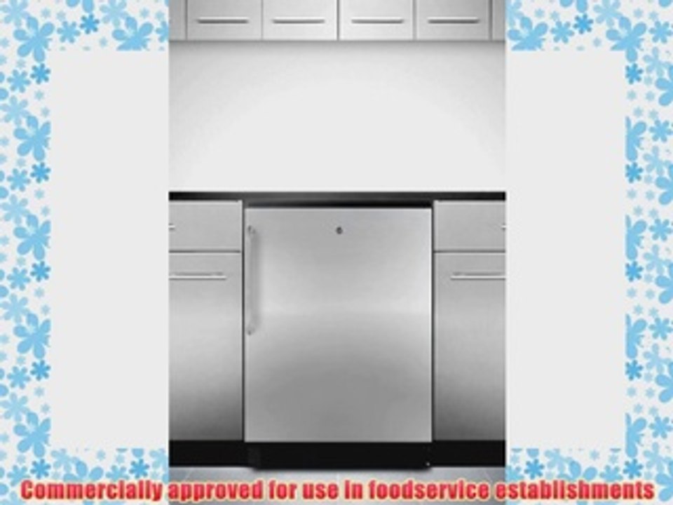 Summit Commercial 55 cu ft Builtin Refrigerator w Lock SS Door Towel Bar Handle Glass Shel