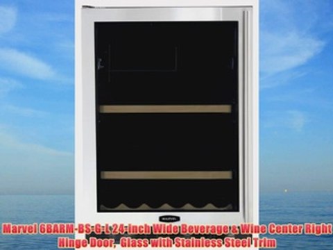 Marvel 6BARMBSGL 24inch Wide Beverage Wine Center Right Hinge Door Glass with Stainless Steel Trim
