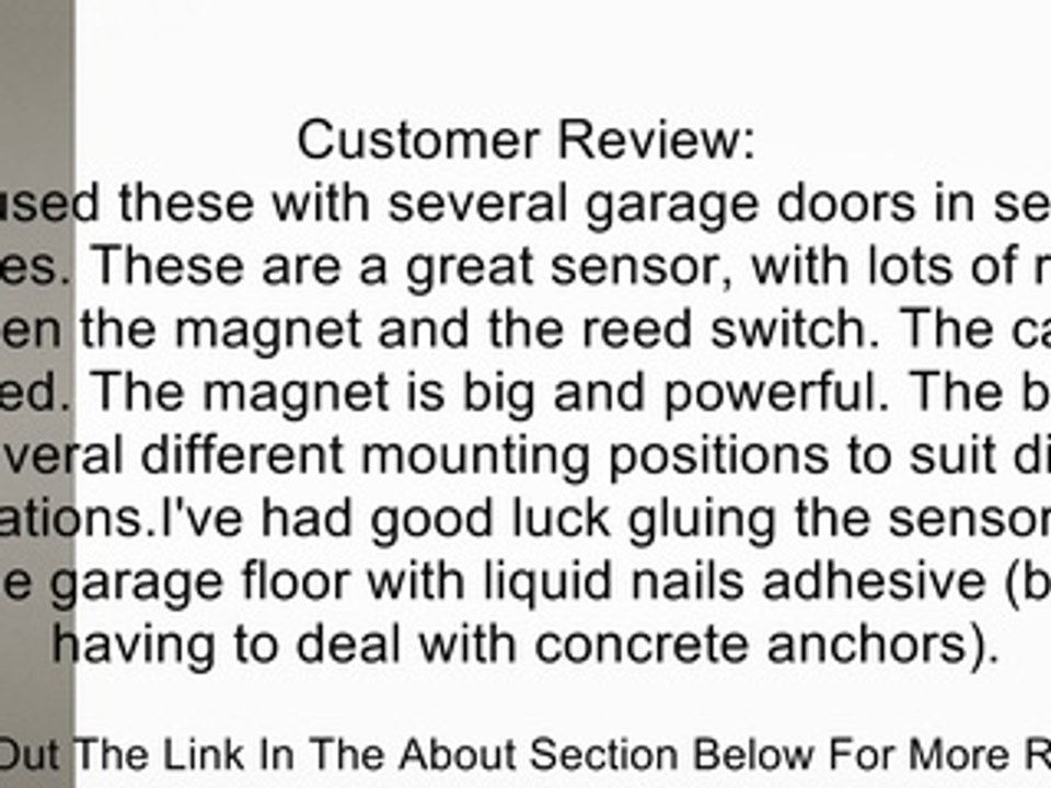 Heavy-Duty Magnetic Garage Door Switch-N.O. Contact for N.C. Circuits Review