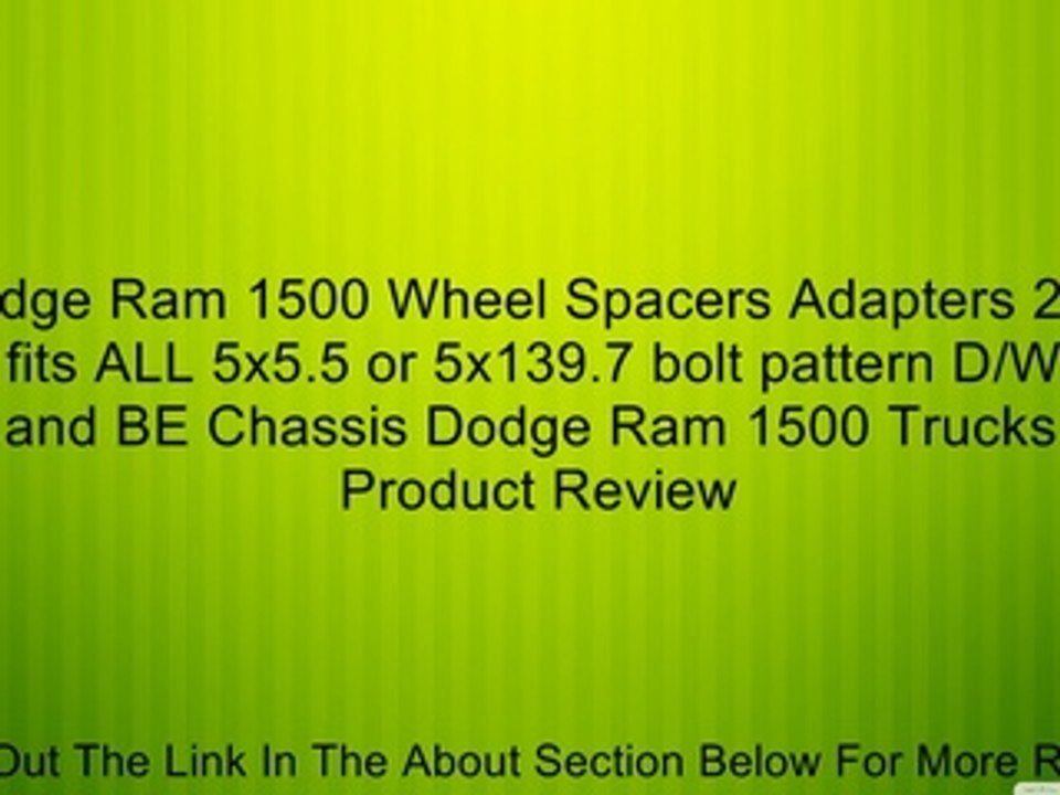 4 Dodge Ram 1500 Wheel Spacers Adapters 2 inch thick fits ALL 5x5.5 or 5x139.7 bolt pattern D/W, BR, and BE Chassis Dodge Ram 1500 Trucks Review