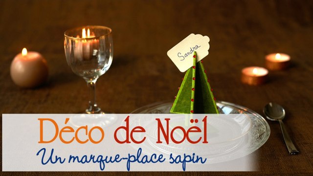 Déco de table facile pour Noël : un marque-place sapin