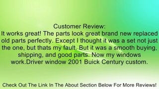 BUICK CENTURY 97-05 FRONT WINDOW REGULATOR LH, Assembly, w/ Motor Review