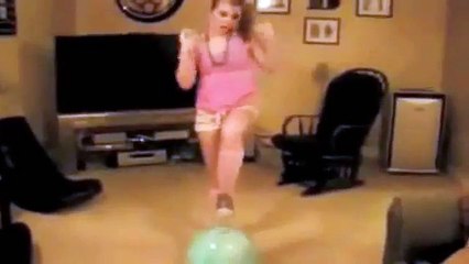 funny girl dancing fall down