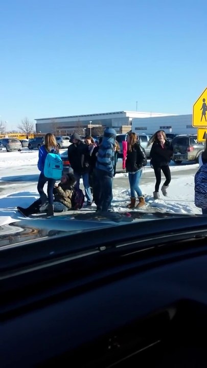 Six minutes of people slipping and falling on the same patch of ice! Hilarious...