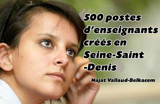 93: Belkacem promet 500 nouveaux enseignants d'ici 2017