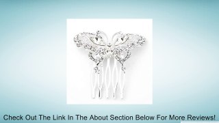 Silver Plated Butterfly Crystal Bridal Tiara Hair Slide Comb Pin Women Review