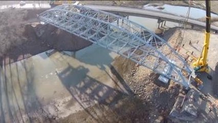 Tarihi Köprünün Tırla Yolculuğu, Havadan Görüntülendi