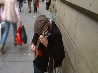 classical guitar player at saint annes square manchester uk