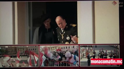 Fête Nationale  à Monaco : Albert et Charlene au balcon