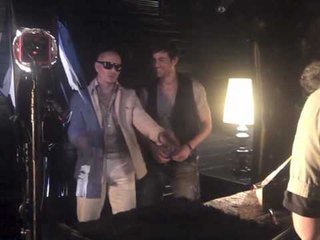 Enrique and Pitbull behind the scenes @ the "I Like It" video shoot