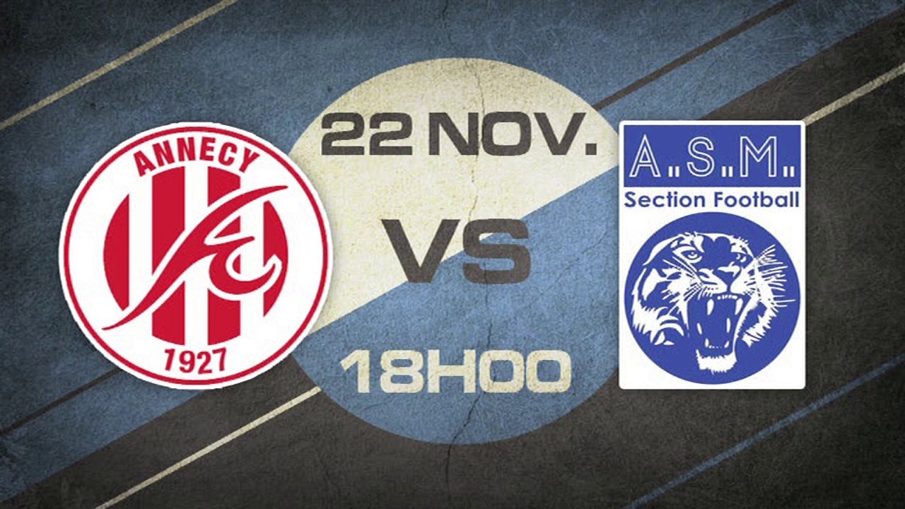 Samedi 22 Novembre à 18h00 - Annecy FC - Vénissieux Minguette - DH Rhône Alpes, J10