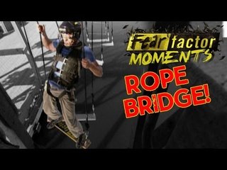 Fear Factor Moments | Swinging Rope Bridge