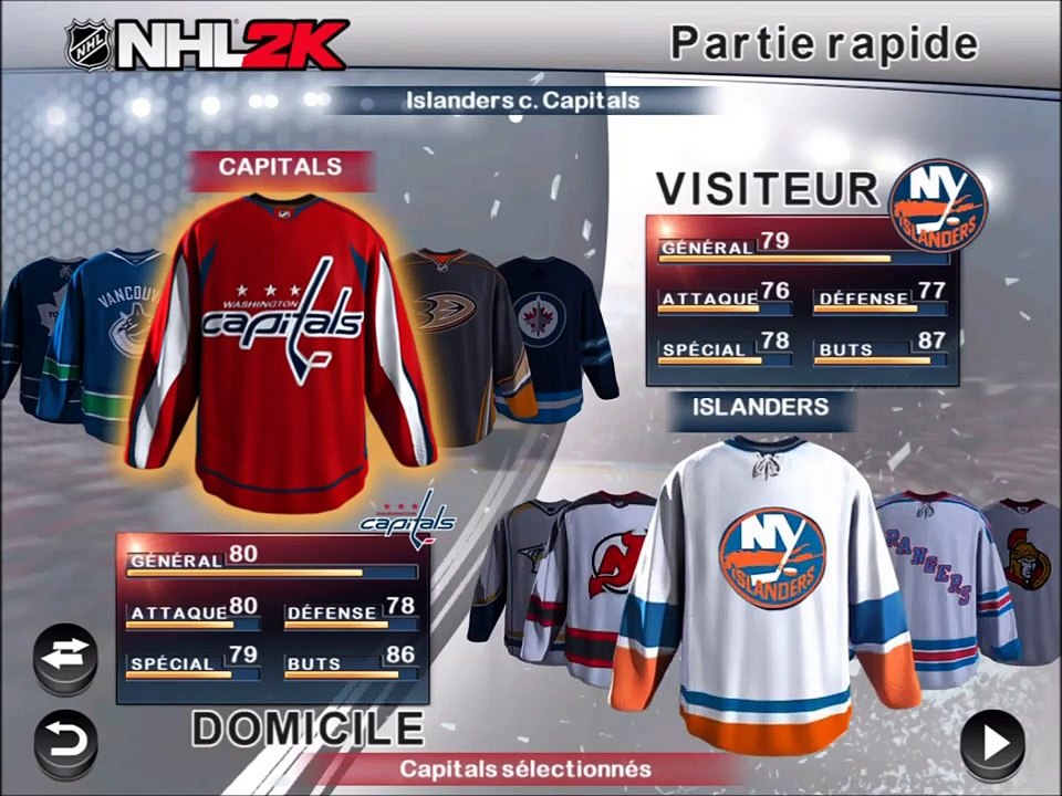 NHL 2K :  mode partie rapide