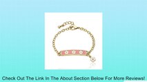 14k Gold Plated Name Plate Chain Bracelet with Pink Enamel Flowers Review