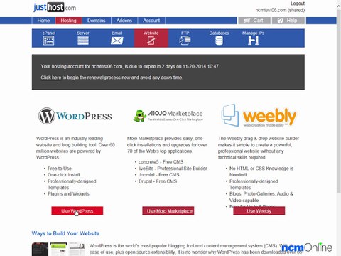How to install WordPress on Just Host web hosting