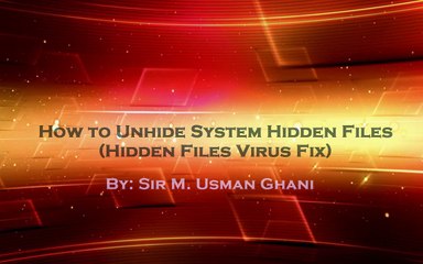 How to Unhide System Hidden Files in USB - Hidden File Virus Fix