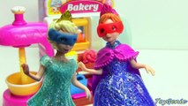 Frozen Elsa and Anna Shopkins Bakery Playset with Spiderman and Wonder Woman