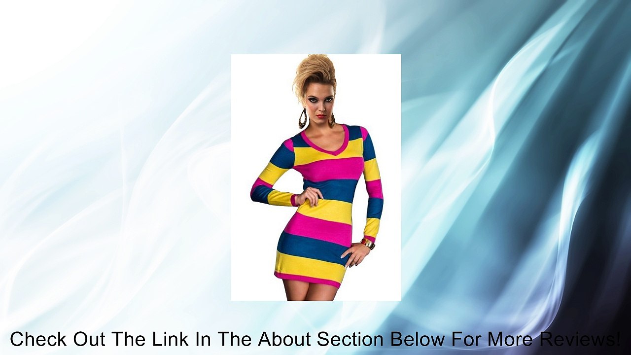 Amour Women's Striped Long Sleeves Mini Dress