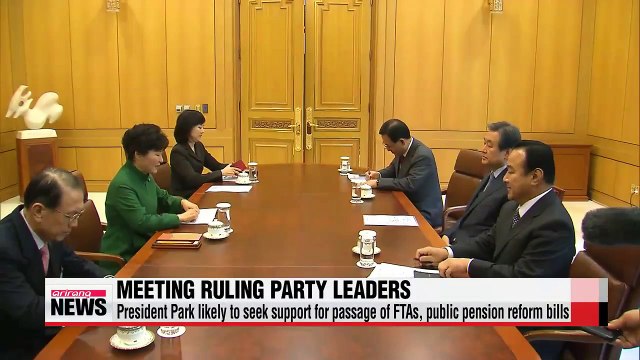 President Park to seek support for passage of FTAs, public pension reform bill