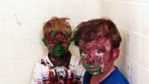 Dad Can’t Help But Laugh After Catching Toddler Sons Covered In Paint