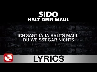 SIDO - HALT DEIN MAUL AGGROTV LYRICS KARAOKE (OFFICIAL VERSION)