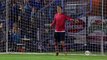 Funny goalkeeper uses his face to save penalties