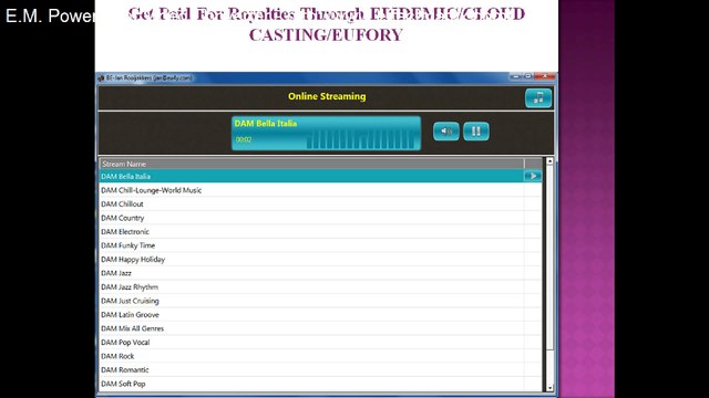 Get paid for royalties Through EPIDEMIC/CLOUD CASTING/EUFORY