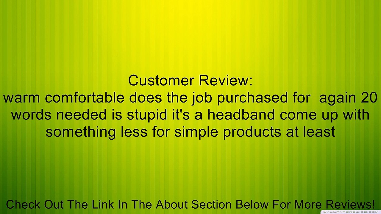 BLACK SOFT FLEECE HEADBAND EAR WARMER WRAP Review