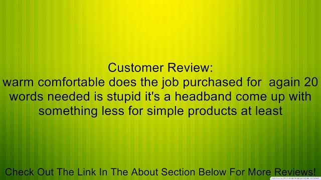 BLACK SOFT FLEECE HEADBAND EAR WARMER WRAP Review