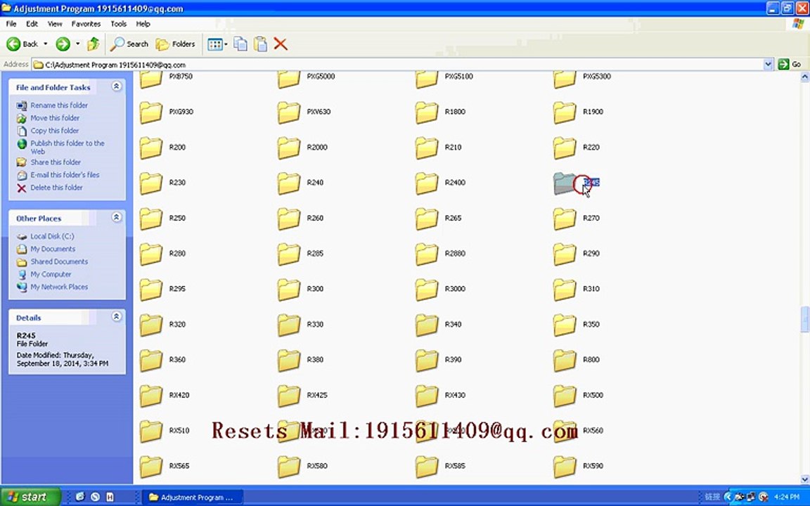 RESET EPSON Resets R245 Adjustment Program resetter