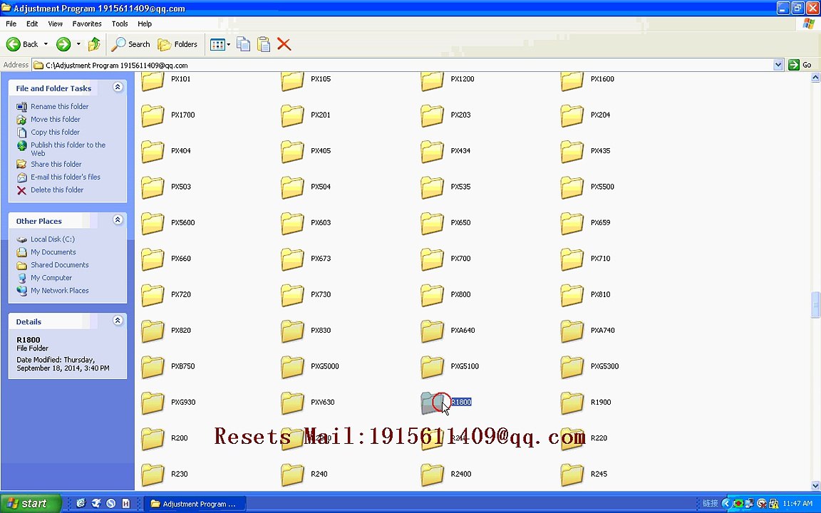 RESET EPSON Resets R1800 Adjustment Program resetter