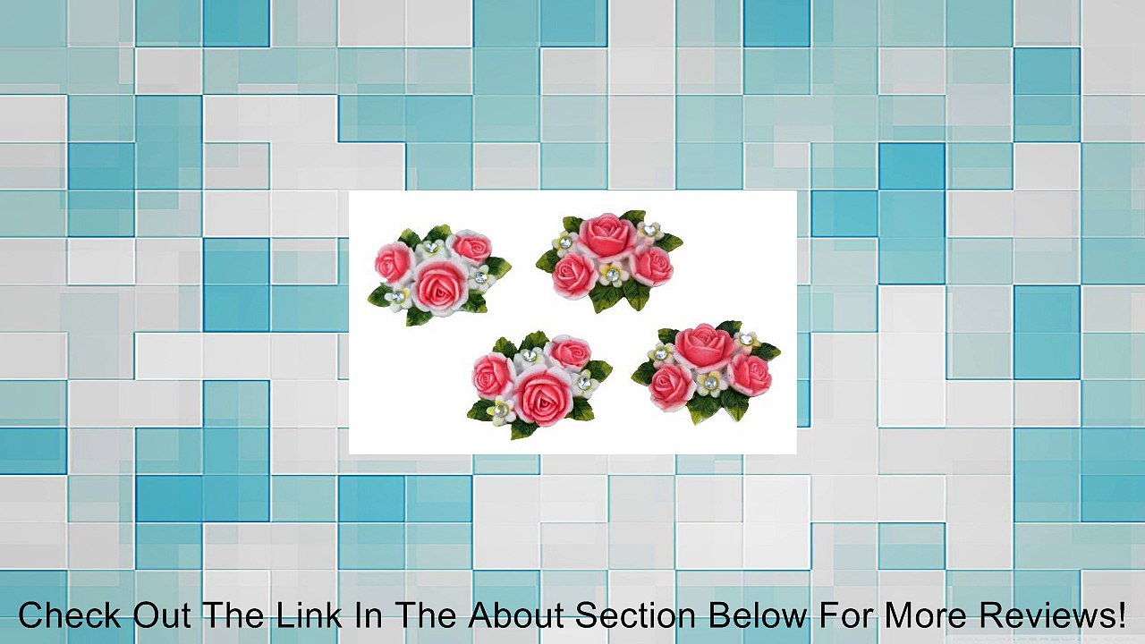 Ceramic Rose Refrigerator Magnets 4 pack