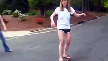 Girl Falls Off The Skateboard