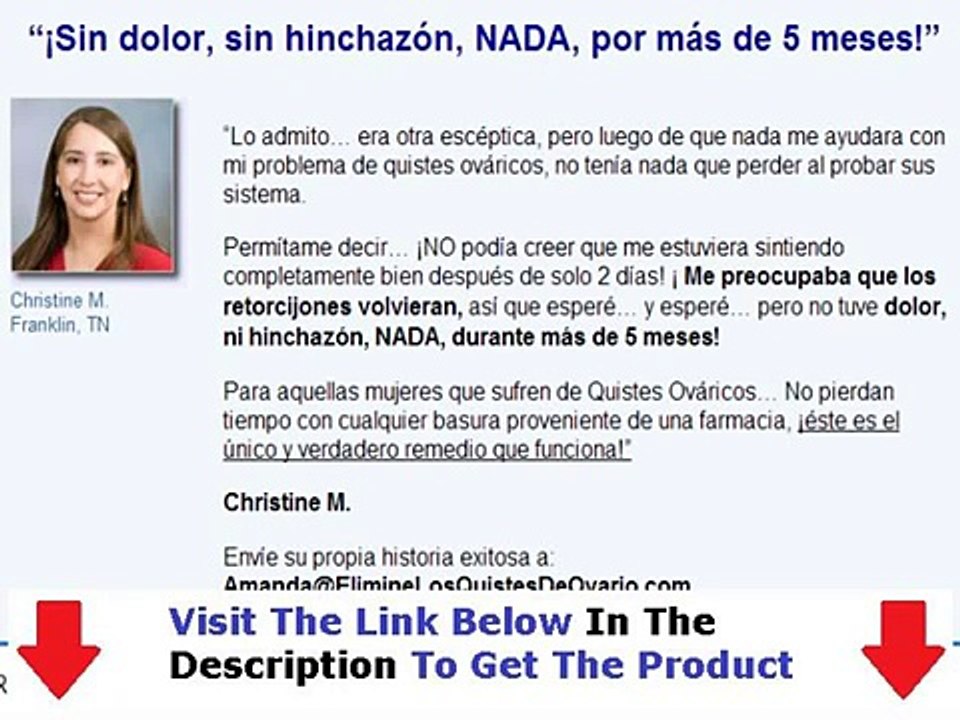 Elimine Los Quistes De Ovario Review My Story Bonus + Discount