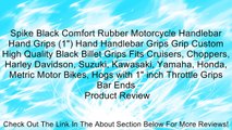 Spike Black Comfort Rubber Motorcycle Handlebar Hand Grips (1