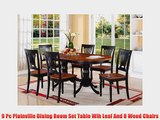 9 Pc Plainville Dining Room Set Table Wih Leaf And 8 Wood Chairs