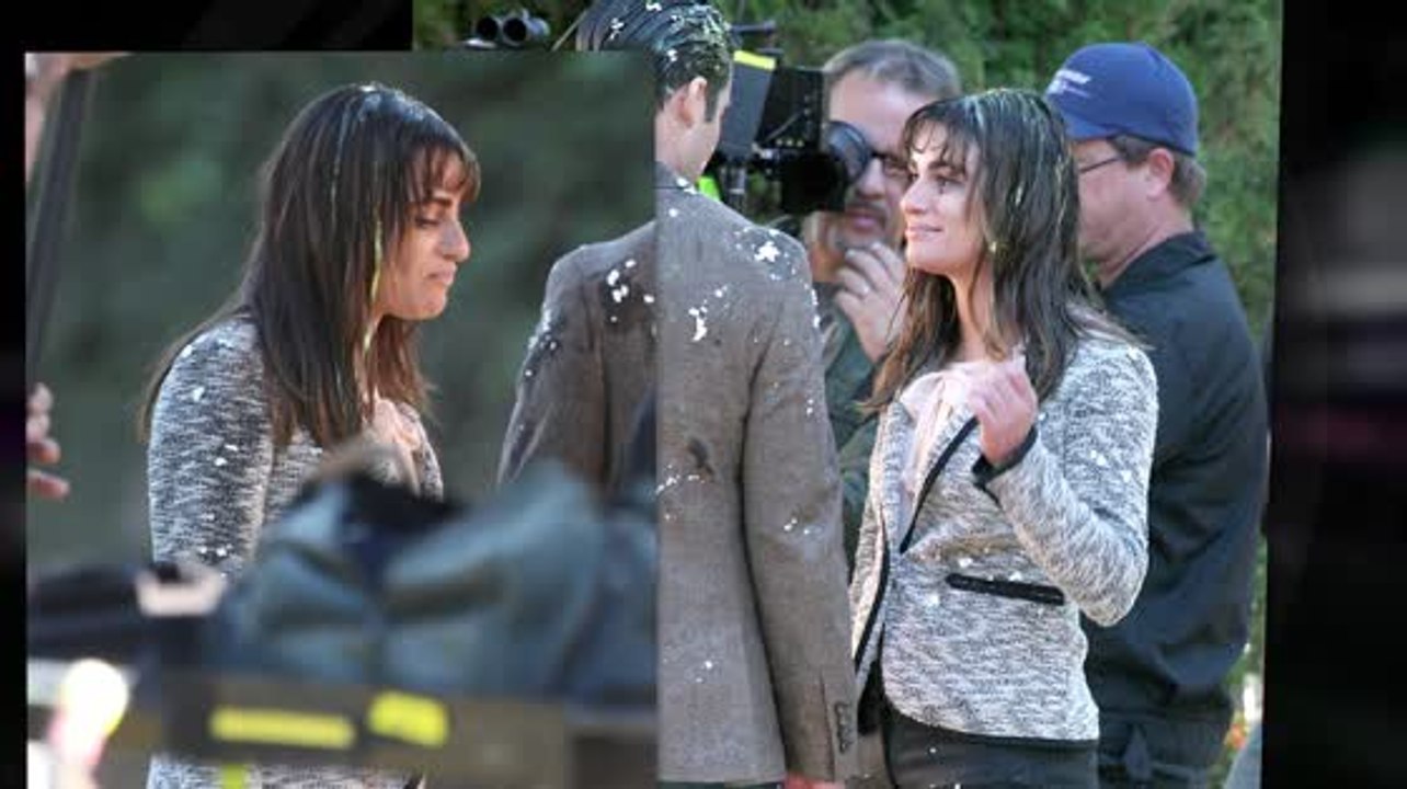 Lea Michele Gets Egged on Set of Glee