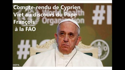 Compte-rendu de Cyprien Viet au Discours du Pape François à la FAO